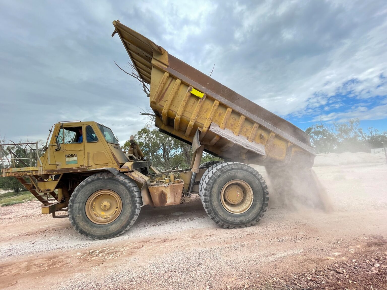 Outback red dirt road through the Lightning Ridge opal fields